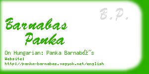 barnabas panka business card